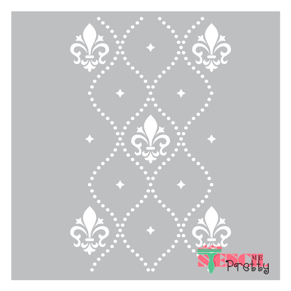 Fleur De Lis Damask Wall Pattern