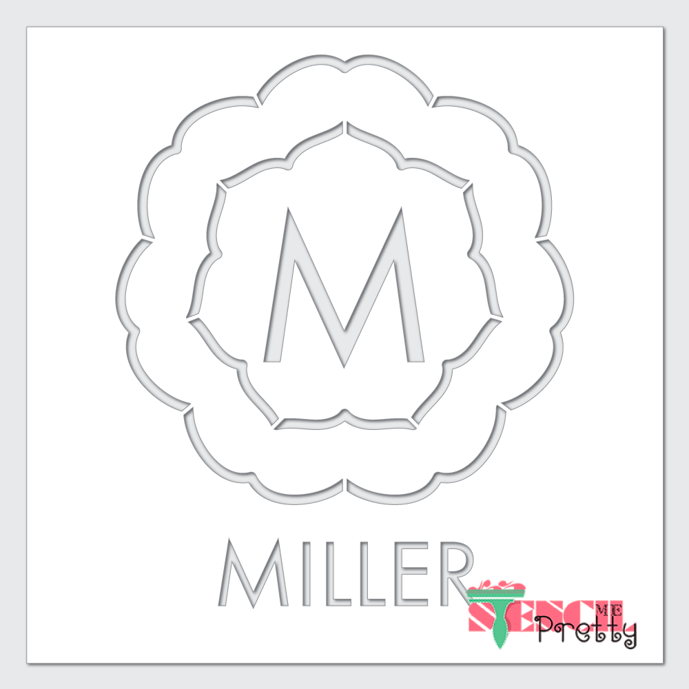 flower monogram stencil