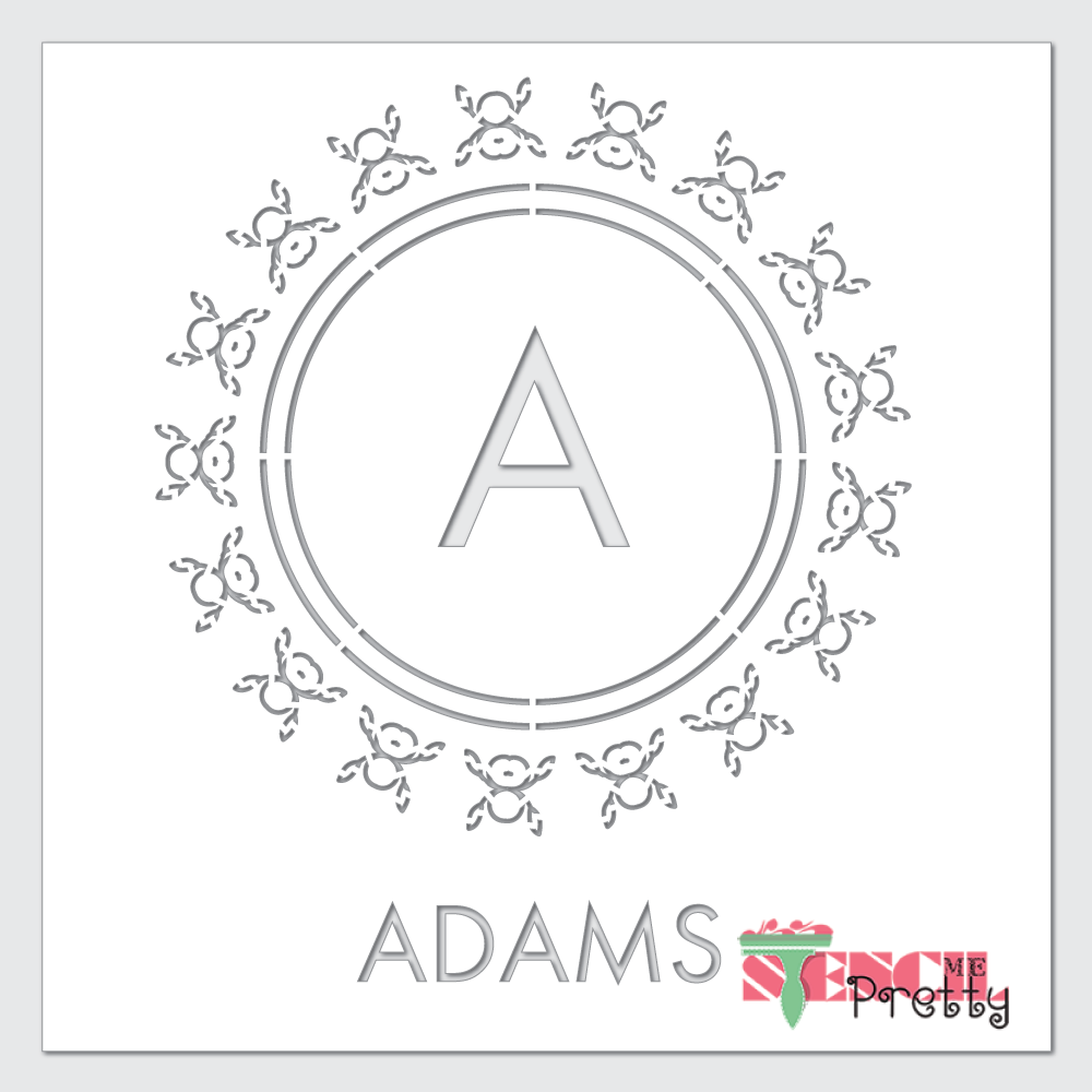 monogram one letter stencil