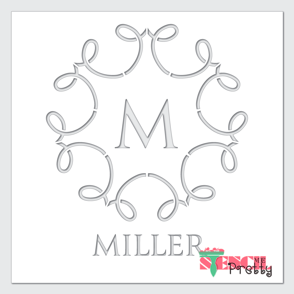 one letter monogram stencil