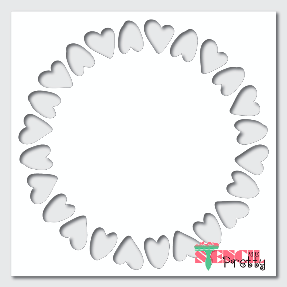 love round border stencil