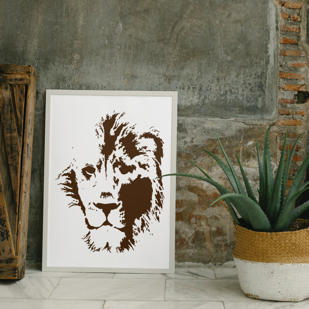 african lion stencil