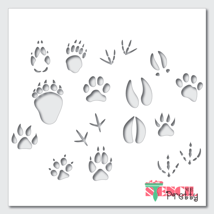 animal foot print stencil