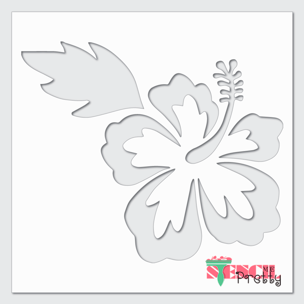 tropical flower stencil