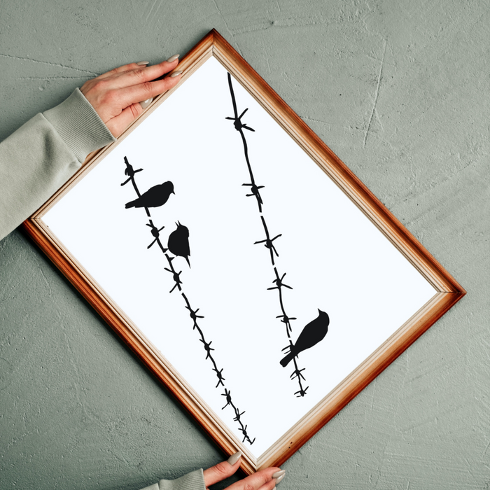 Birds On a Wire Airbrush Crafts