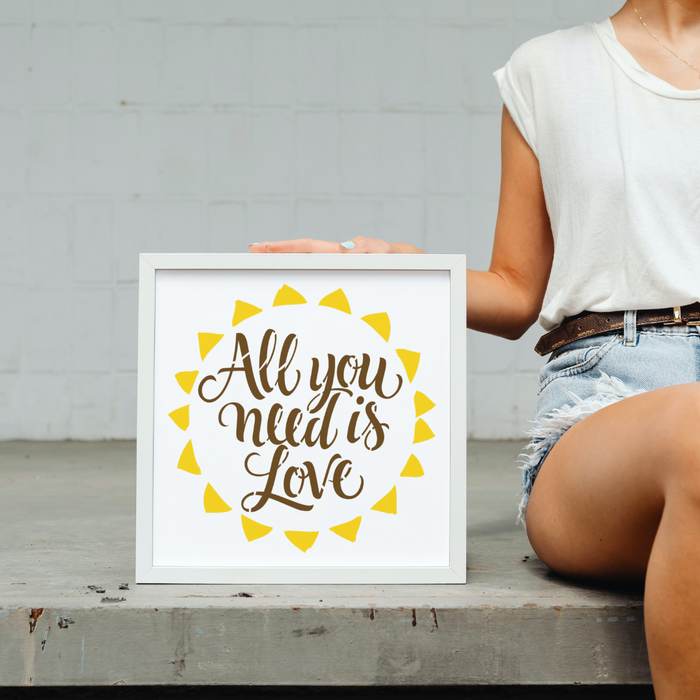 All You Need Is Love Family Sun Flower Art Template