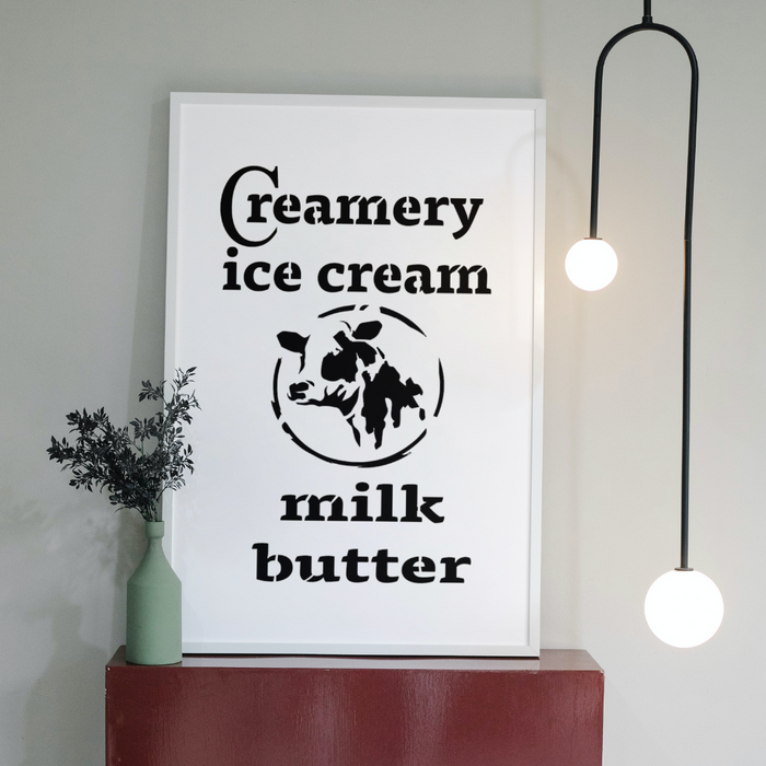 Creamy Ice Cream Cow Milk & Butter Vintage Advertising