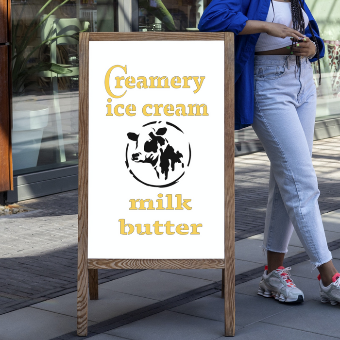 Creamy Ice Cream Cow Milk & Butter Vintage Advertising
