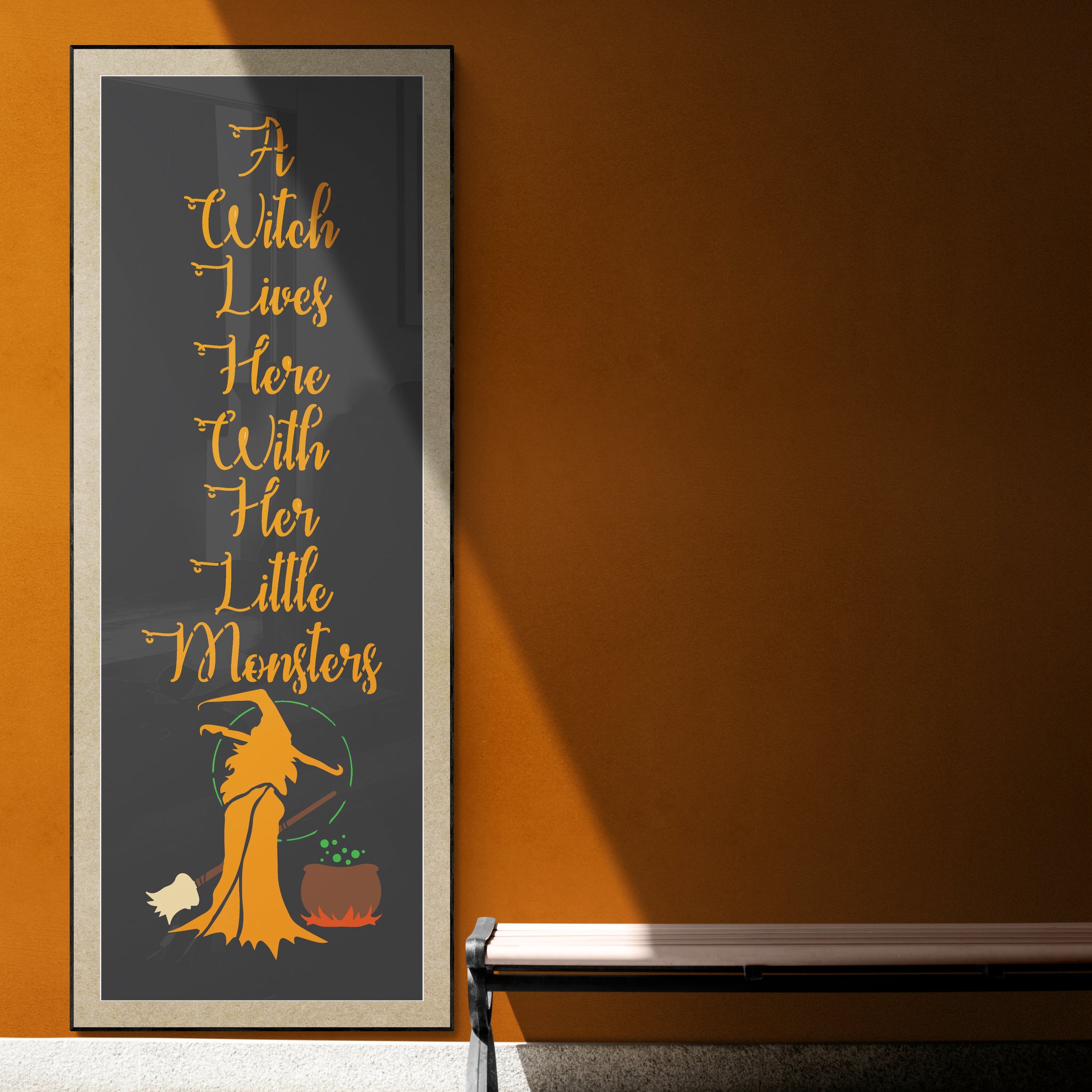 witch lives here stencil