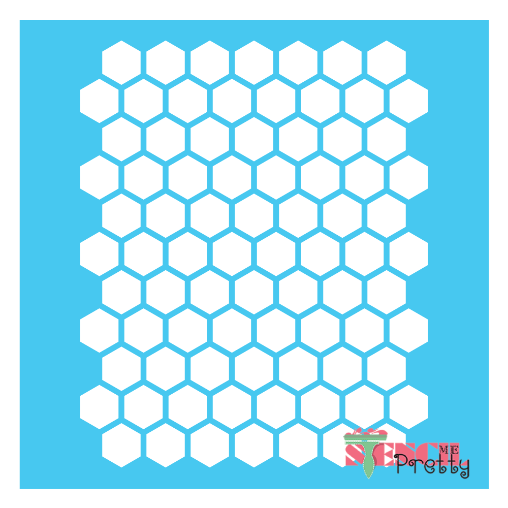 1/2 HONEYCOMB BEEHIVE STENCIL, Hexagon Pattern, Shapes Template 