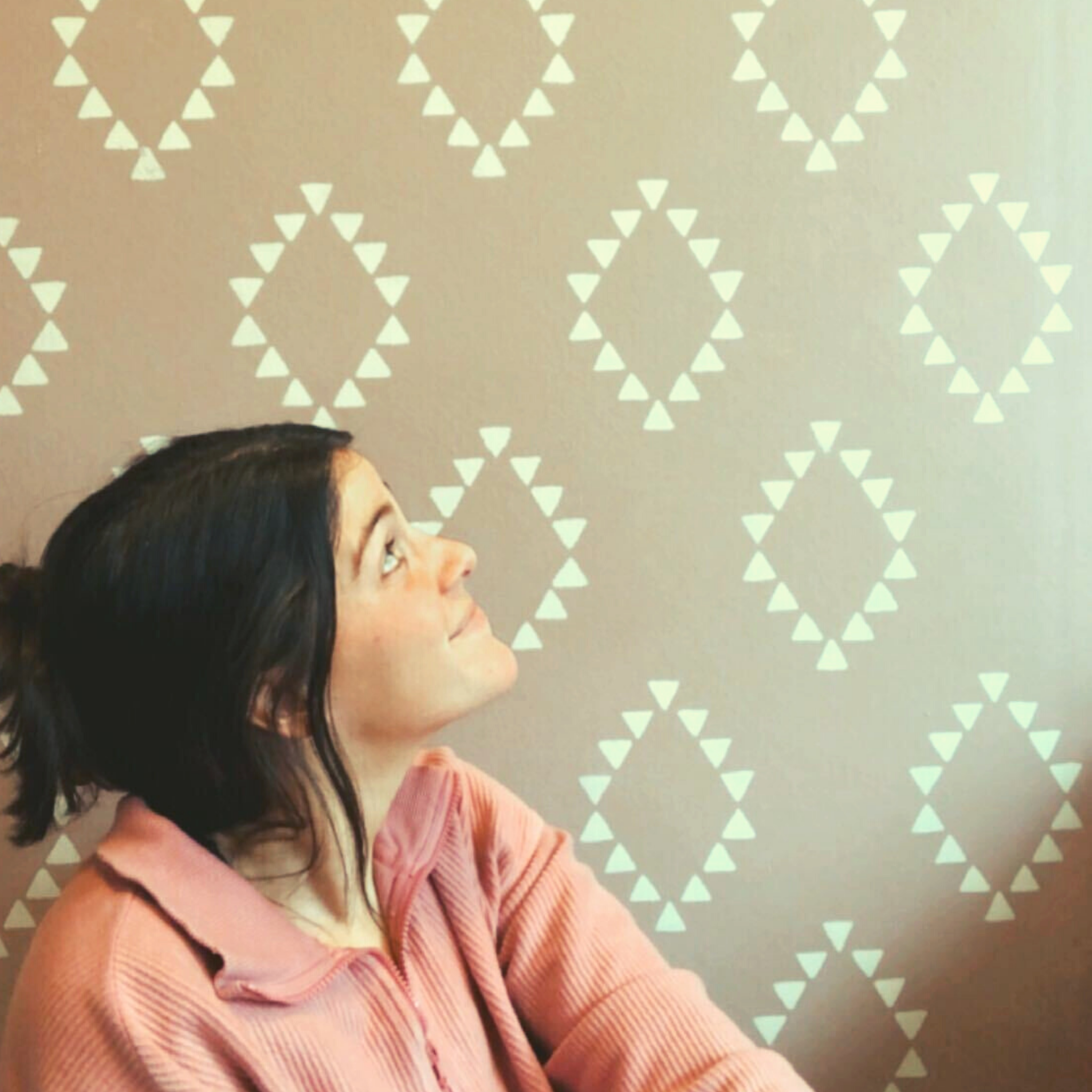 aztec pattern wall stencil