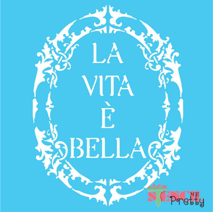 Ornate Italian LIFE IS Beautiful - la vita è bella  Sign & Frame