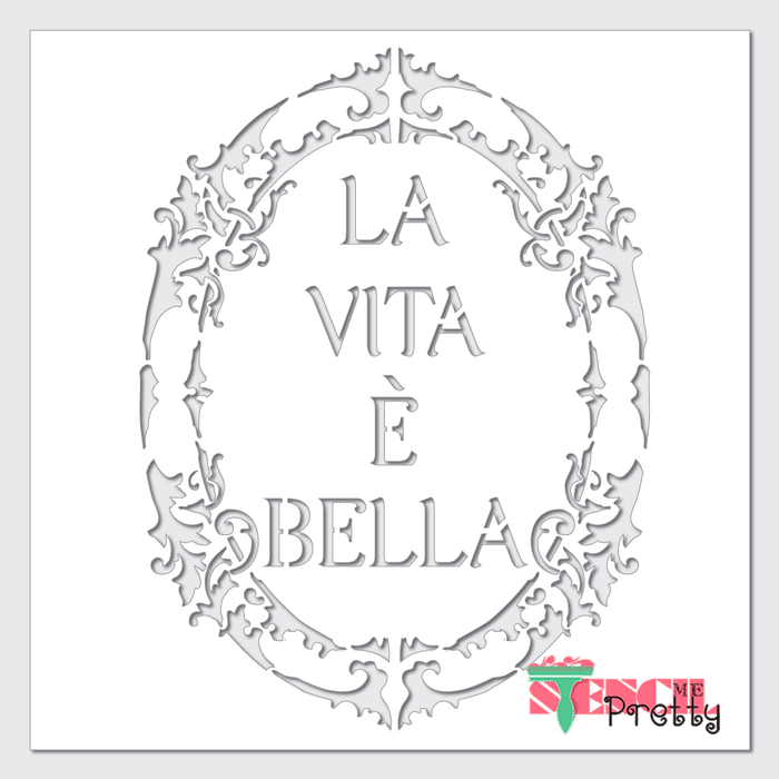 Ornate Italian LIFE IS Beautiful - la vita è bella  Sign & Frame