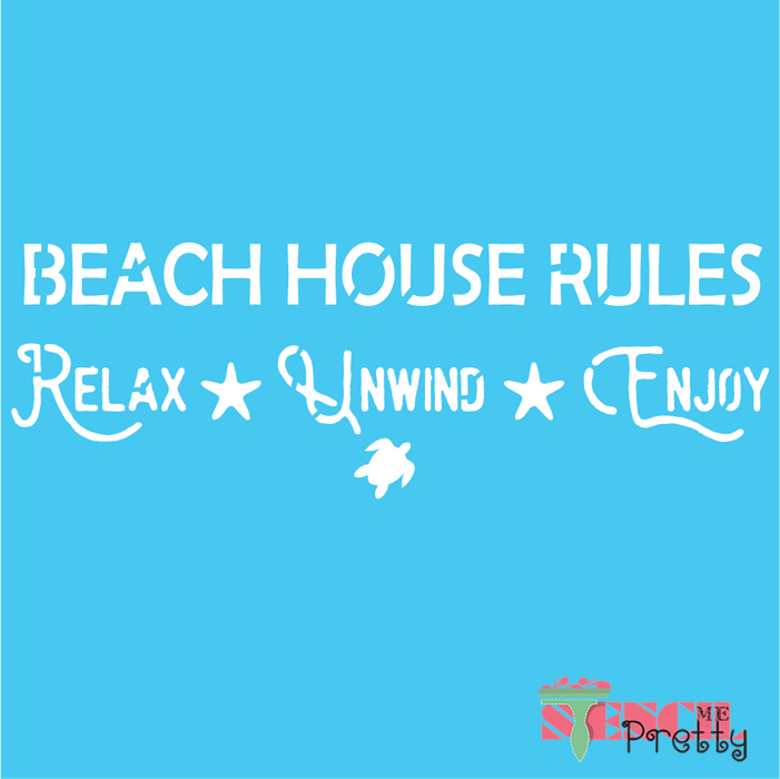 beach house rules stencil