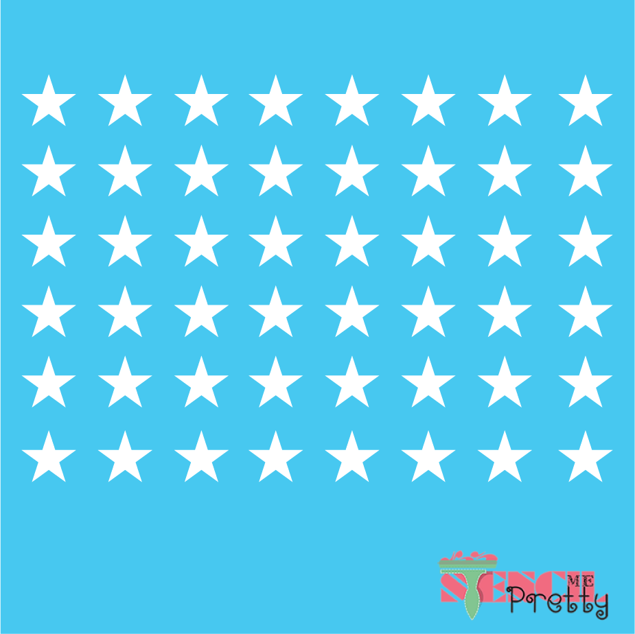 USA flag stars stencil