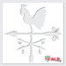 rooster wind compass stencil