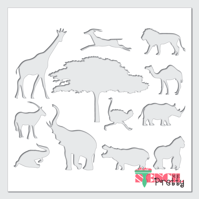 African Safari Animals Stencil Giraffe Lion Rhino Hippo Camel Ostrich — Stencil Me Pretty amazon-com-fingerinspire-nursery-animal-stencil-4pcs-11-7x8-3-inch-plastic-pet-lion-monkey-giraffe-zebra-craft-stencil-reusable-cute-animal-painting-stencil-template-for-diy-wall-tiles-fabric-photo-album-arts