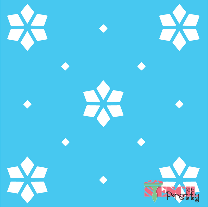 Snowflakes & Diamonds Pattern Allover Design