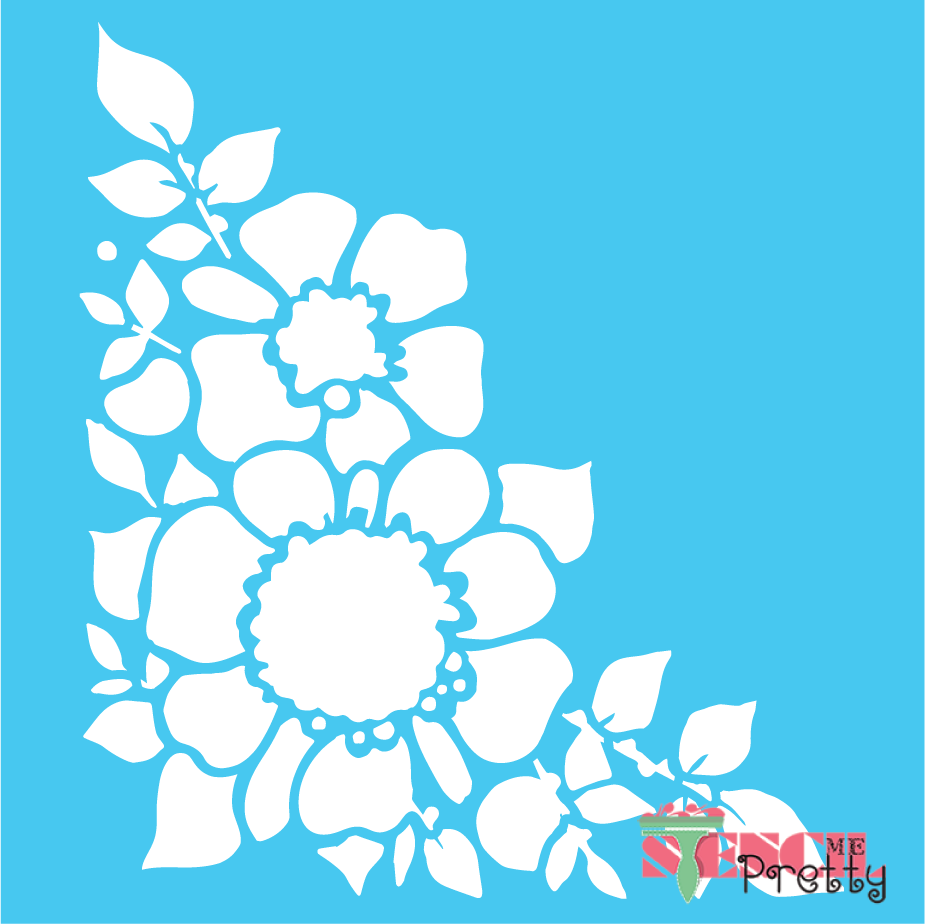 floral corner stencil