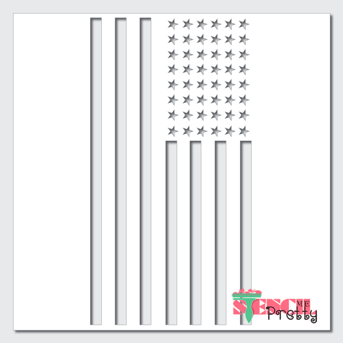 American Flag Stencil Stars and Stripes Aligned in Column — Stencil Me ...