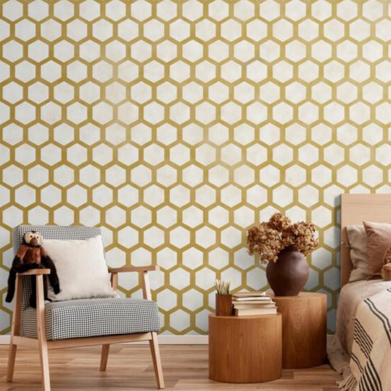 Honeycomb Stencil Geometric Hexagon Pattern Continuous Template