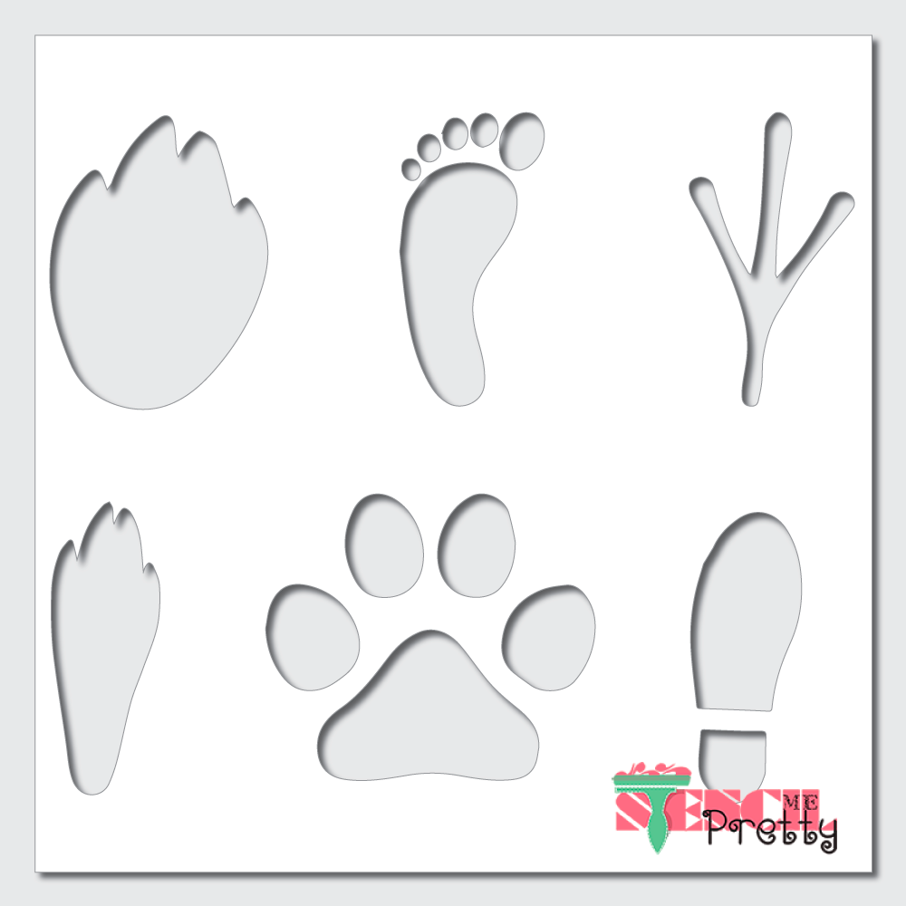 human foot print stencil