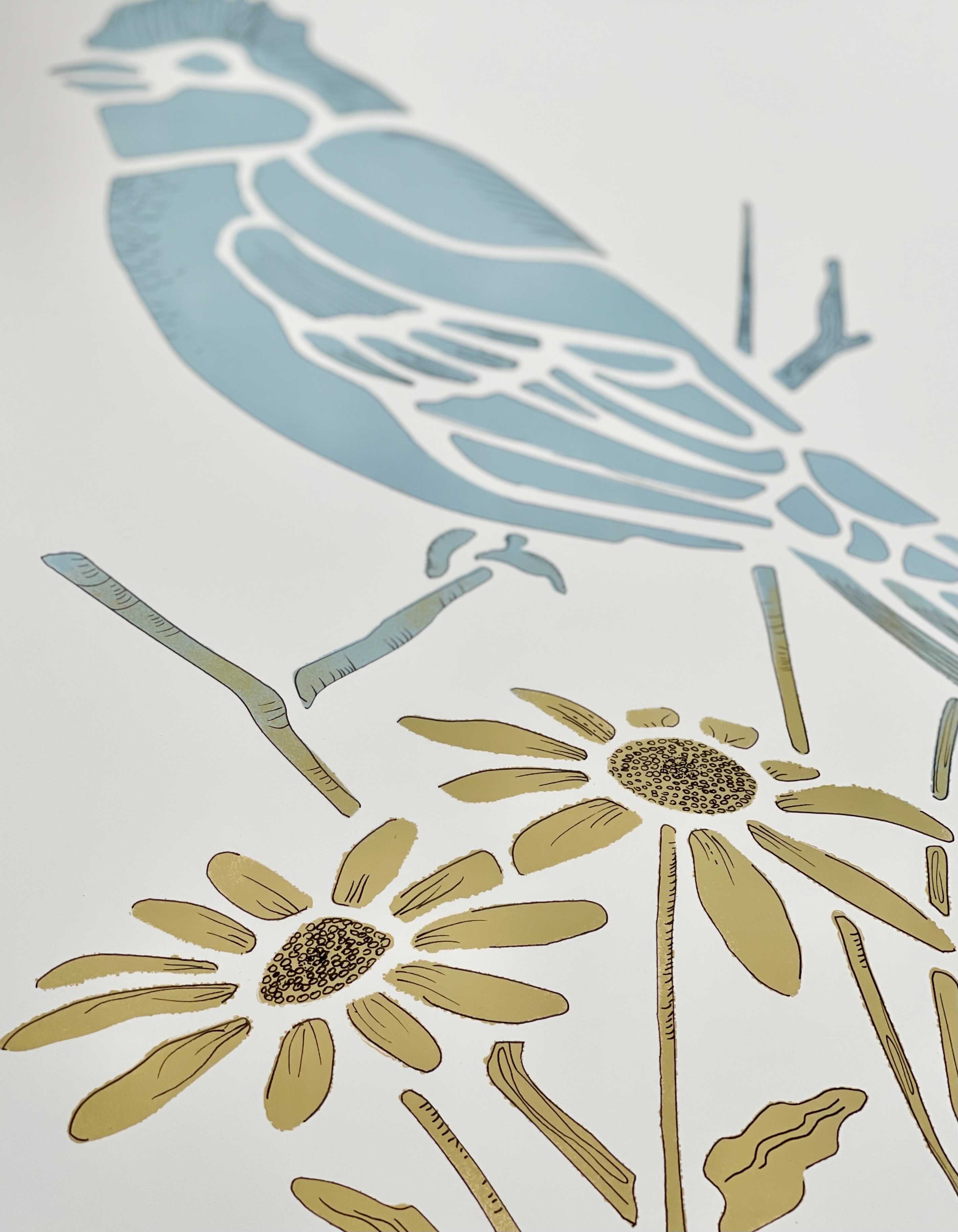 blue jay bird stencil