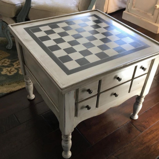 chessboard design painted on a table