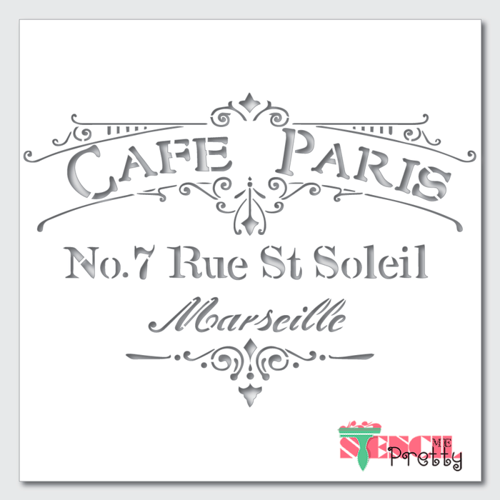french cafe paris stencil