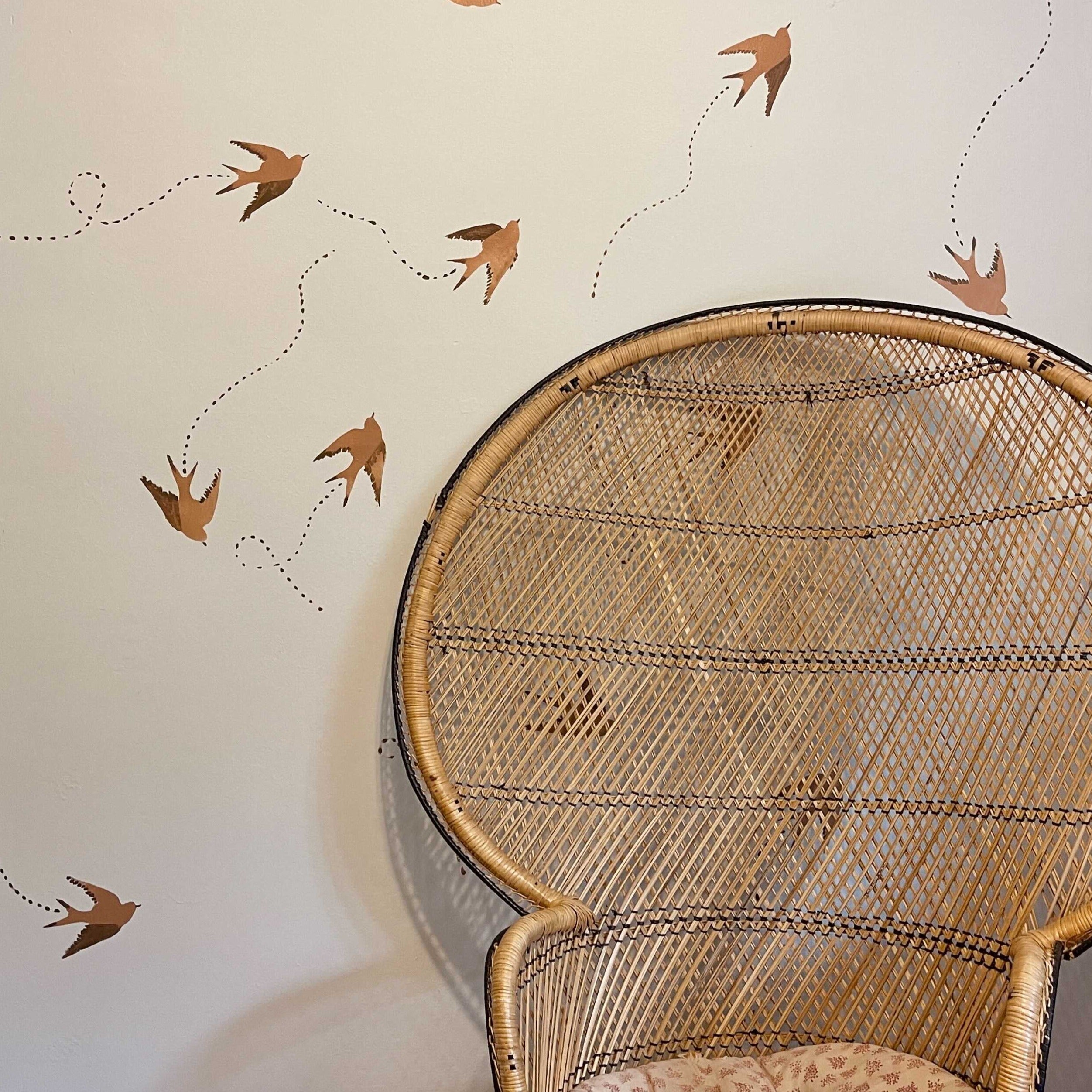 swallow birds stencil